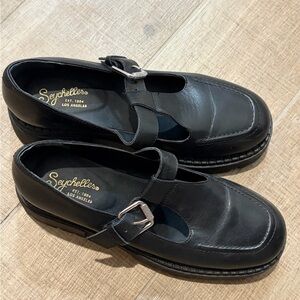 Seychelles Black Women’s Platform Loafers with Buckle Detail Chunky Heel